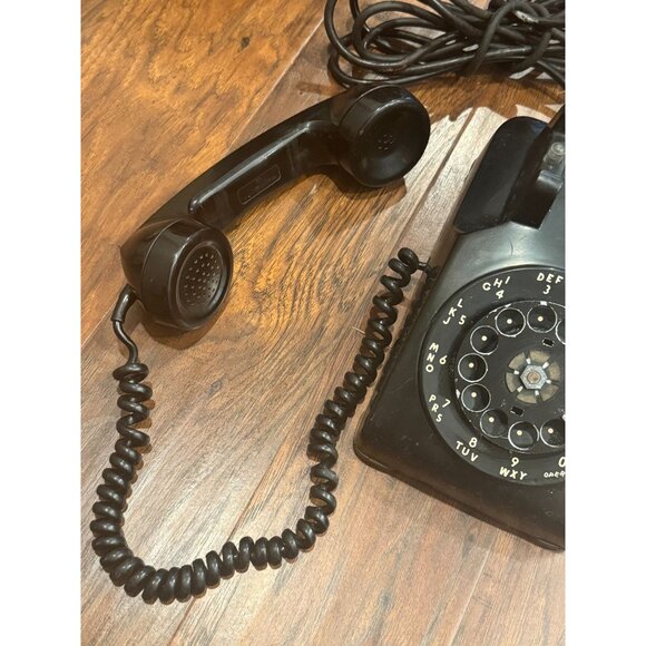 VTG Bell System Western Electric Black Rotary Dial Telephone 60s Phone UNTESTED - Picture 11 of 13